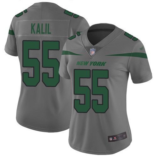 New York Jets Limited Gray Women Ryan Kalil Jersey NFL Football #55 Inverted Legend